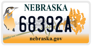 68392A  license plate in NE