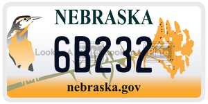 6B232  license plate in NE