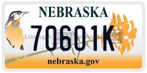 70601K  license plate in NE
