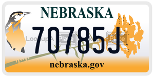 70785J  license plate in NE