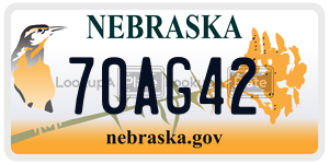 70AG42  license plate in NE