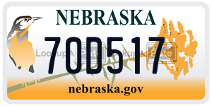 70D517 license plate in Nebraska