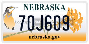 70J609  license plate in NE