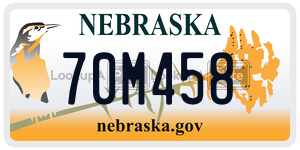 70M458  license plate in NE