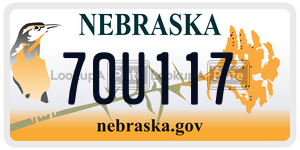 70U117 license plate in Nebraska