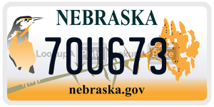 70U673  license plate in NE