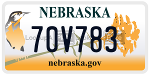 70V783  license plate in NE