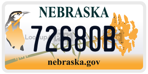 72680B license plate in Nebraska