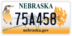 75A458  license plate in NE