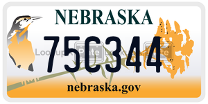 75C344  license plate in NE