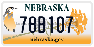 78B107 license plate in Nebraska