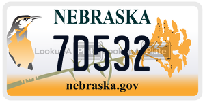 7D532  license plate in NE