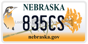 835CS  license plate in NE