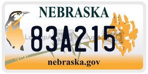 83A215  license plate in NE