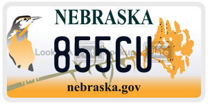 855CU  license plate in NE