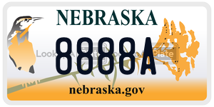 8888A  license plate in NE