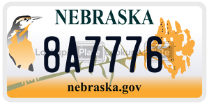8A7776 license plate in Nebraska