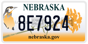 8E7924 license plate in Nebraska