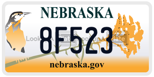 8F523 license plate in Nebraska