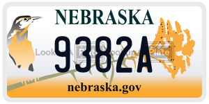 9382A  license plate in NE