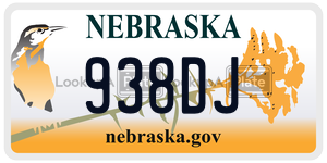 938DJ license plate in Nebraska