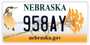 958AY  license plate in NE