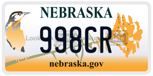 998CR license plate in Nebraska