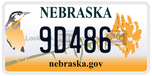 9D486 license plate in Nebraska
