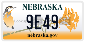 9E49  license plate in NE