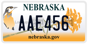 AAE456 license plate in Nebraska