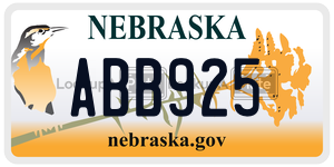 ABB925 license plate in Nebraska