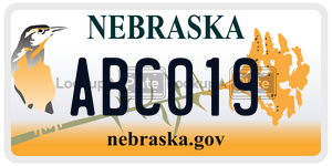 ABC019 license plate in Nebraska