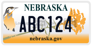 ABC124  license plate in NE