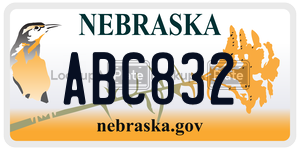 ABC832  license plate in NE