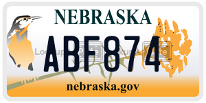 ABF874 license plate in Nebraska
