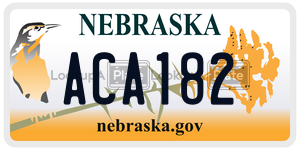 ACA182  license plate in NE