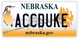 ACCDUKE  license plate in NE