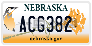 ACG382  license plate in NE