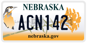 ACN142  license plate in NE