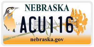 ACU116  license plate in NE