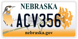 ACV356 license plate in Nebraska