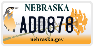 ADD878  license plate in NE