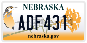 ADF431 license plate in Nebraska