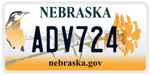 ADV724 license plate in Nebraska