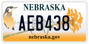 AEB438  license plate in NE