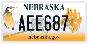 AEE687  license plate in NE