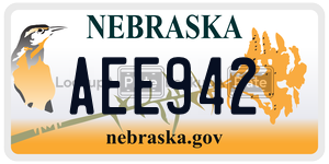 AEE942  license plate in NE