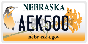 AEK500  license plate in NE