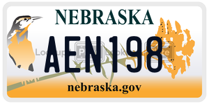 AEN198  license plate in NE