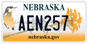 AEN257  license plate in NE
